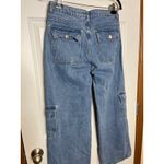 Edikted  Size Medium Blue Low Rise Cargo Jeans Wide Leg Flap Pockets‎ Photo 6