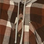 Maurice's  Brown and Gray Plaid Hooded Flannel Photo 2
