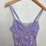 Lavender Lace Bodysuit sheer back underwire bra adjustable straps Small NWOT Purple Photo 1