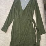 H&M Green Long Sleeve Wrap Dress Photo 1