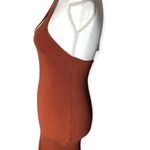 SheIn Criss Cross Halter Neck Ribbed Knit Side Slit Mini Dress Photo 5