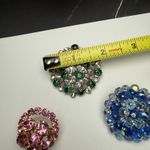Colorful Rhinestone Brooch Pin Lot Of 3 Vintage Photo 8