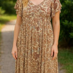 Sundance  Boho‎ Floral Midi Dress Size 8 Photo 0