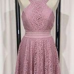 City Studio Juniors' Dusty Pink Lace Fit & Flare Homecoming Party Dress Size 9 Photo 0