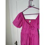A New Day  Hot Pink Barbiecore Poplin Puff Sleeve Milkmaid Mini Dress Medium Photo 3