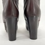 See By Chloe Tall Brown Leather Boots Wool Lined High Heeled Pebbled Size 37.5 Photo 10