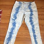 Hydraulic  Blue and White Tie-Dye Ankle Jeans Photo 0