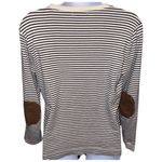Ralph Lauren Womens Polo Stripe Suede Elbow Patch Long Sleeve Shirt Size XL Photo 4
