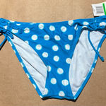 Hula Honey Women’s  Size Large Blue & White With Side Ties Swim Bikini Bottom NWT Photo 0