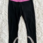 Lululemon Pink, Gray and Black Run Inspire Crop Leggings Women’s size 6 Photo 3