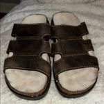 White Mountain Brown Leather Mules for Women Photo 0