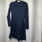 Whistles tiger leopard blue lippy animal print long sleeves dress size 6 US Photo 2