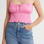 WAYF New  Bubblegum Pink Spaghetti Strap
Cropped Pink Tank Top Shirt Size L NWOT Photo 0