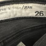 Rag and Bone High Rise Skinny Jeans Womens 26 Black Distressed Raw Hem Minimalist Photo 7