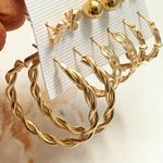 Gold Studs And Gold Hoops Set Photo 2