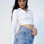 ZARA White Cropped Long Sleeve Photo 0