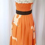 Moulinette Soeurs Anthropologie Crane Silk Halter Dress Tangerine Orange size 4 Photo 2