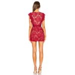 Majorelle Marnie Red Lace Mini Dress Flutter Sleeve XS Revolve Holiday Party Photo 1