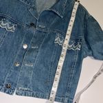 Vintage cropped Jean Jacket embroidered lace • SWITCH • cropped jacket • denim Size L Photo 11