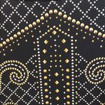 JM Collection  BLACK GOLD SILVER STUDDED DESIGN TOP SHORT SLEEVE SIZE SMALL Photo 7