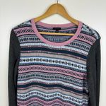 Talbots  Womens Fair Isle Lambswool Blend Pink Multicolor Crewneck Sweater‎ Sz M Photo 3