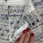 Joie  Sz 4 Shorts Boucle Tweed Knit Blue and White with Silver Stitching Women’s Photo 7