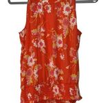 Rose + Olive ORANGE FLORAL ELASTIC WAIST SLEEVELESS TOP MEDIUM Photo 1
