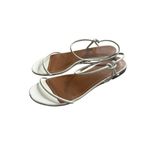 STAUD White Leather Flat Sandals Size 41 / US 11 Photo 1