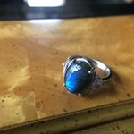 Natural Labradorite Mystic Topaz Sterling Silver Ring Size 7 Blue Photo 5