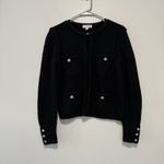J.Crew Black Odette Sweater Lady Jacket with Jewel Buttons Wool Alpaca Blend Photo 3