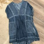 Free People Blue Rayon Tunic Dress Photo 0