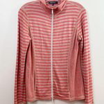 Lafayette 148  New York Striped Zip-up Brown/Red Long Sleeve Jacket Photo 0