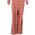 Free People  bohemian jumpsuit in red rust floral Long Sleeve jumpsuit NEW Photo 6