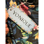 Yonique Tankini Swim Top Women's Plus Size 11 Floral Black Wrap Front Padded NEW Photo 8