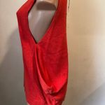 CAbi  sweater siren vest size XL red/orange unique drape cut out asymmetr… Photo 3