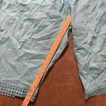 Cathy Daniels  Pants Womens 3X Plus Linen Blue Pull On Stretch Lace Trim Cropped Photo 6