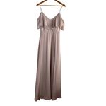 Birdy Grey ‎ Jane Convertible Chiffon Maxi Bridesmaid Dress with Slit in Taupe, S Photo 1