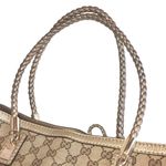 Gucci Bella GG Canvas Leather Shoulder Bag Braided Leather Strap & Bamboo Tassel Photo 5