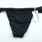 Good American Shine Ruched Bikini Bottom Stretch Black 4 US XL Photo 1