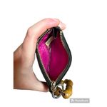 Kate Spade Black Hot Pink Handheld Brown Wooden Beaded Wristlet Wallet Small Photo 3