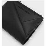 Charles and Keith New  Midori Geometric Top Zip Wallet Noir Black Minimalist Preppy Photo 12