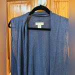 Cynthia Rowley Linen Blue Sleeveless Cardigan Vest Photo 2