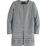 J.Crew NWT Collection Embellished Cocoon Coat in Gray Beaded Wool Topcoat 8 Photo 10