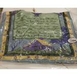 Vtg April Cornell Scarf Chiffon Blue Floral Mother Poem 56" x 13" Cottage New Photo 1