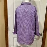 Las Olas Purple Gingham Button Down Shirt with Rooster Embroidery Photo 3