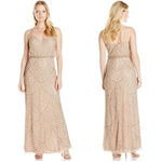 Adrianna Papell Women's Long Beaded Blouson Gown in White NWT Size 10 Photo 14