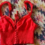 LIONESS Red  Top with Lace and Button Detail xs Photo 4