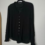 Faherty  Willa Black Long Sleeve Peasant Top Photo 3