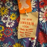 Vintage 70s Retro Floral Size Large Pullover Quarter Zip Deadstock Hippie Disco Purple Photo 13