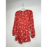 Altar'd State Altar’s State Romper Womens Floral Red/Tan Long Sleeve Ruffle Detail Size Medium Photo 3
